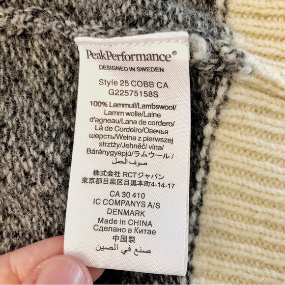 Vintage Peak Performance 100% Lambswool Oversized V Neck Knit Sweater Cardigan. - Picture 5 of 16